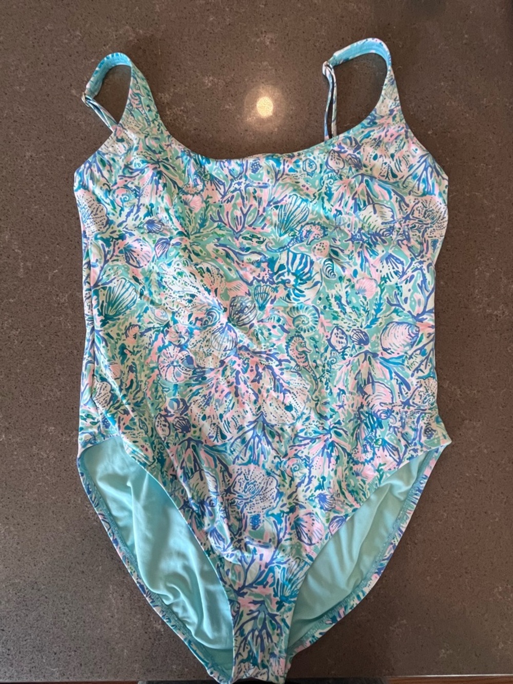 Lilly Pulitzer Seafoam, Pink & Blue Floral One-Piece Swimsuit